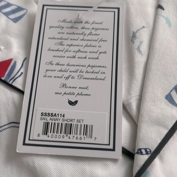 Petite Plume Flame Resistant Chemical Free Nautical Sail Way Pajama Set Size 14 - Picture 6 of 7